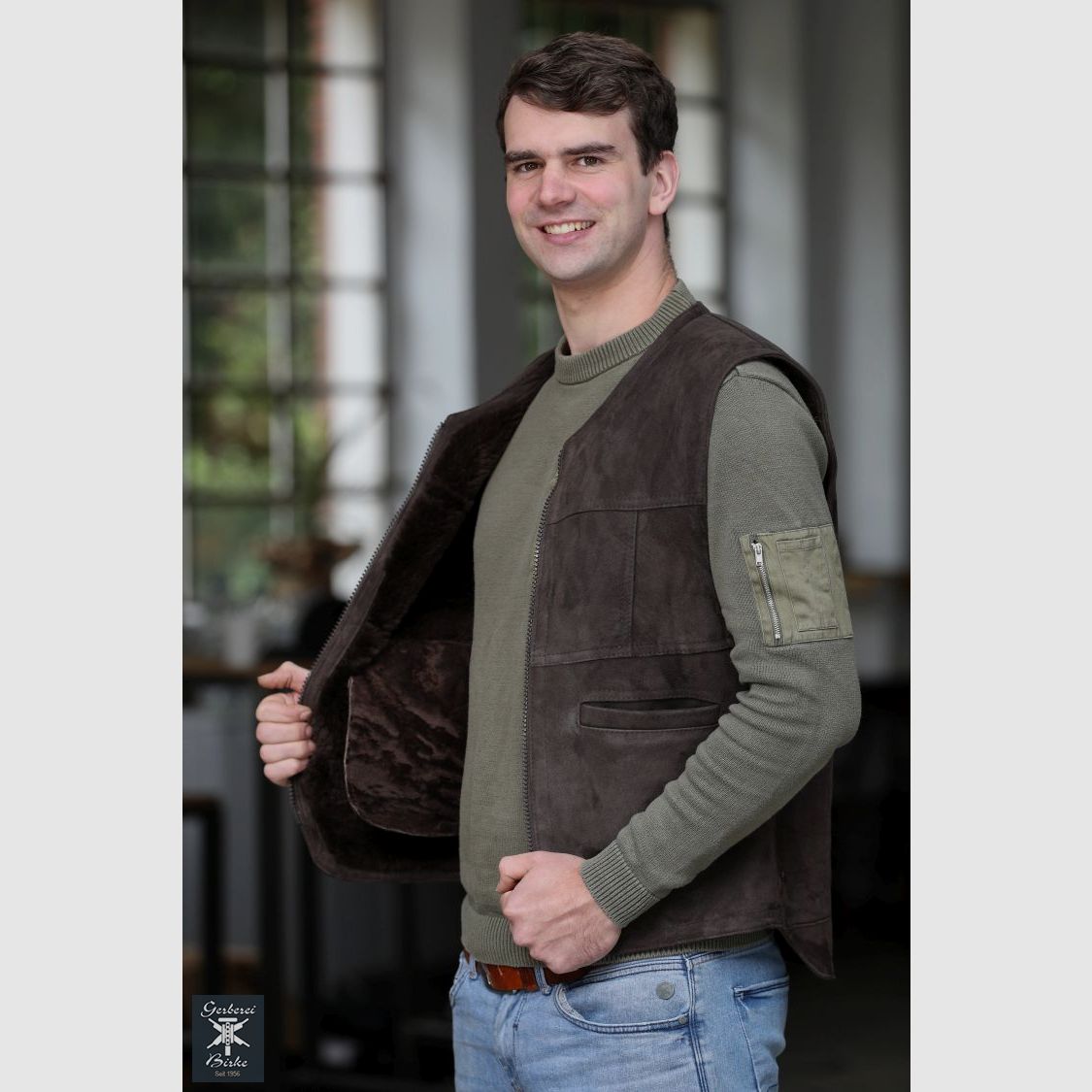 Velours lamsvachtvest