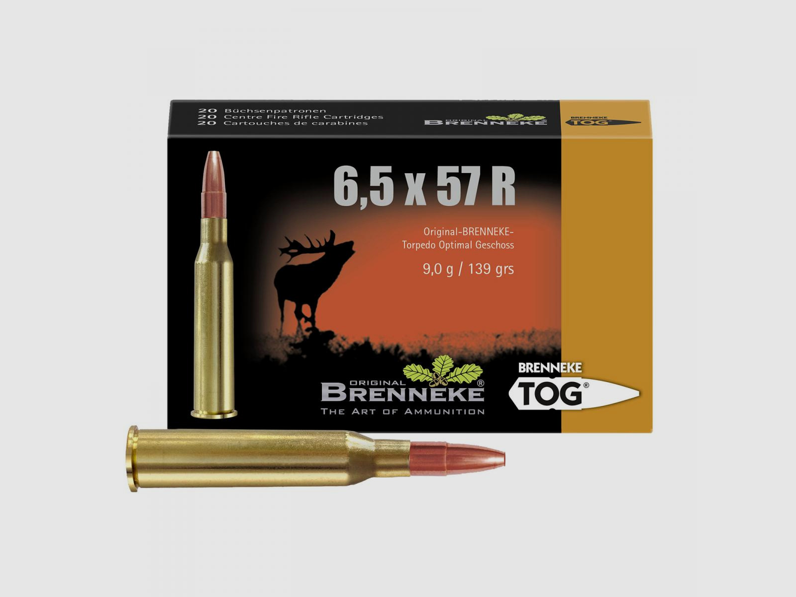 Brenneke 6,5x57 R 139GR TOG 20 cartouches