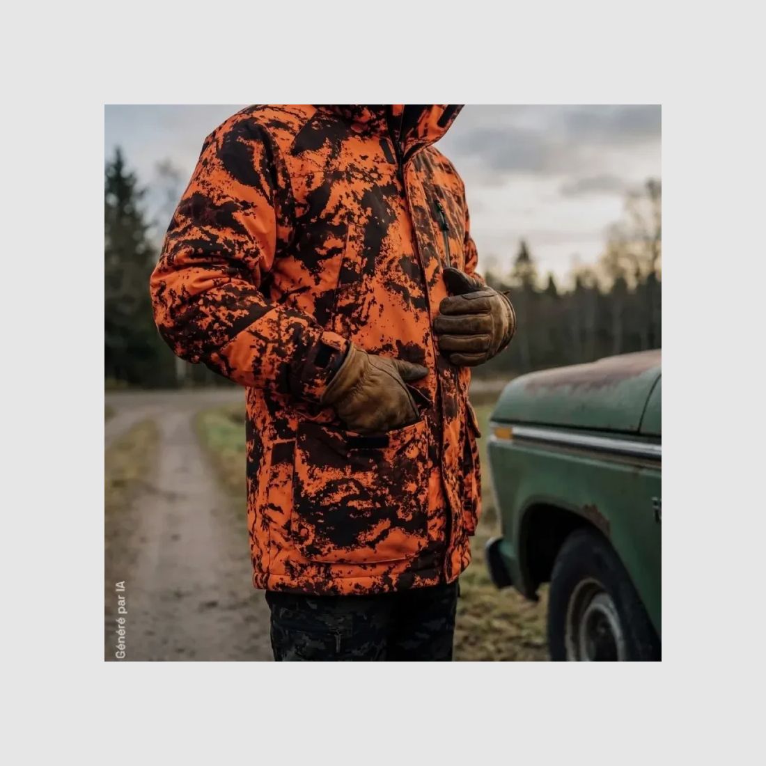 Isolierte Polyester-Camo-Jacke Orange, Bild 5 von 16