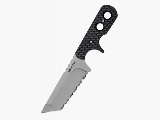 Cold Steel Mini Tac Tanto Neck Knife, Halsmesser mit gezahnter Klinge