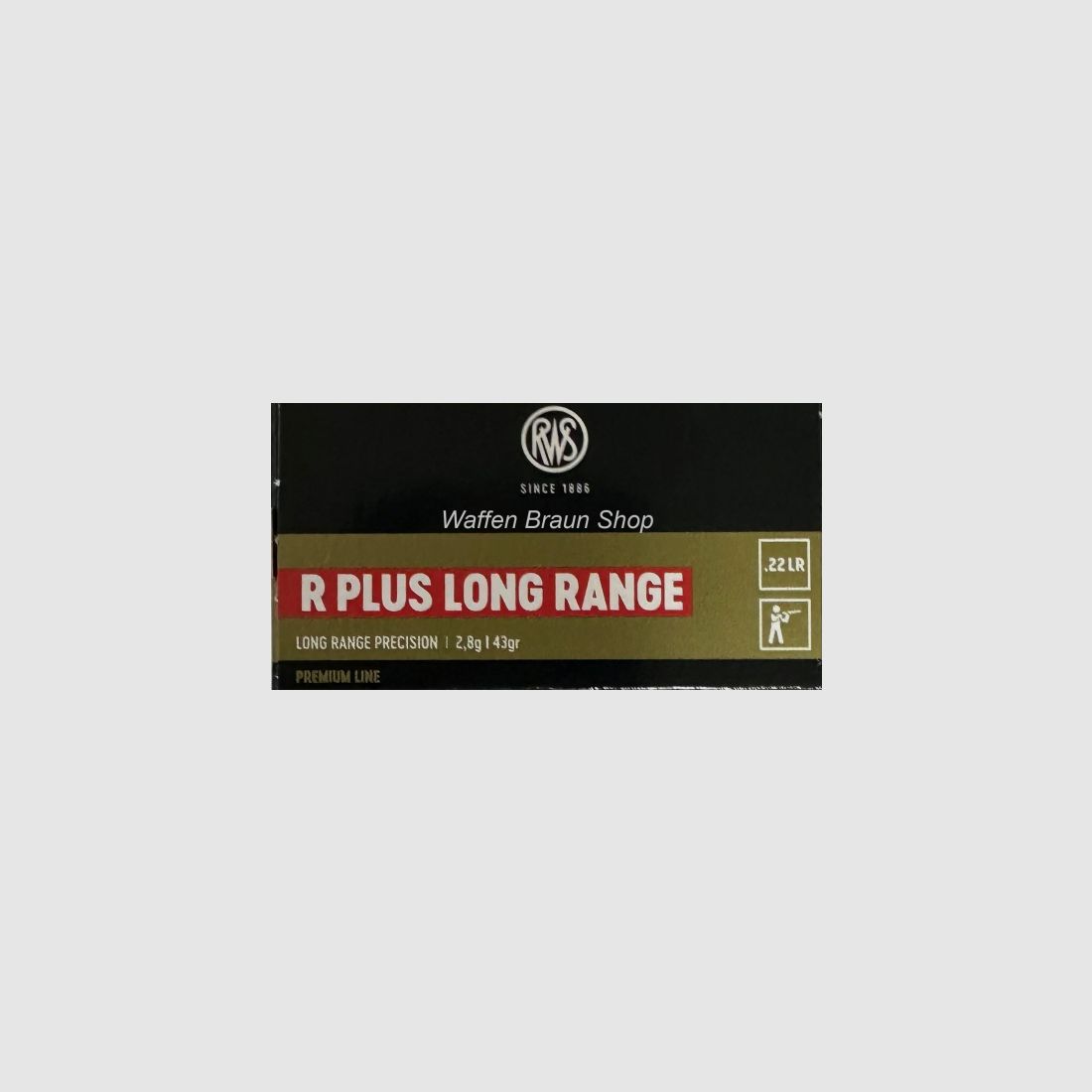 RWS .22 lr R Plus LONG Range 2,8g / 43 grain 50 Stück