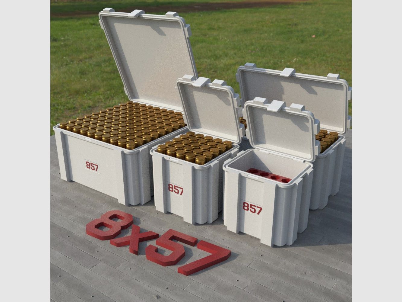 Filamelt Munitionsbox / 8x57 / ‘Klappdeckel’ / Patronenbox, Ammo Box