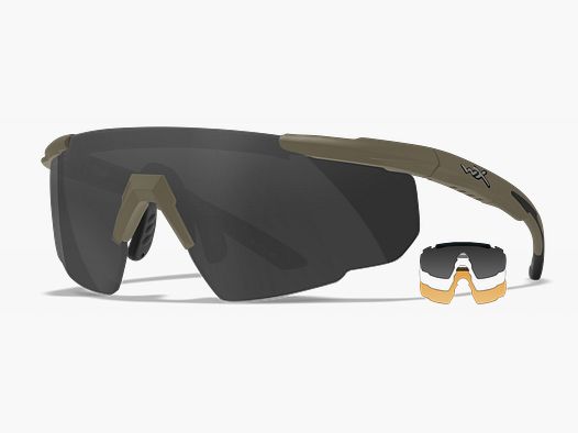 WX SABER Advanced Brille mit 3 Wechselgläsern, Gestellfarbe Matt Tarnfarbe