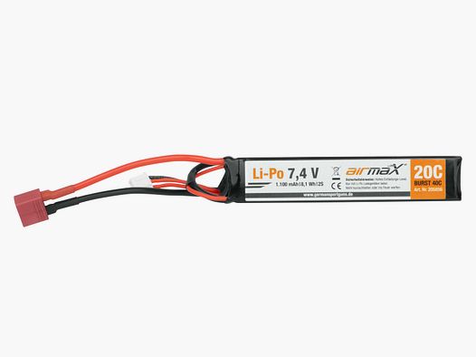 airmaX Batería Li-Po 7,4V | 1.100 mAh Conector Dean - Airsoft