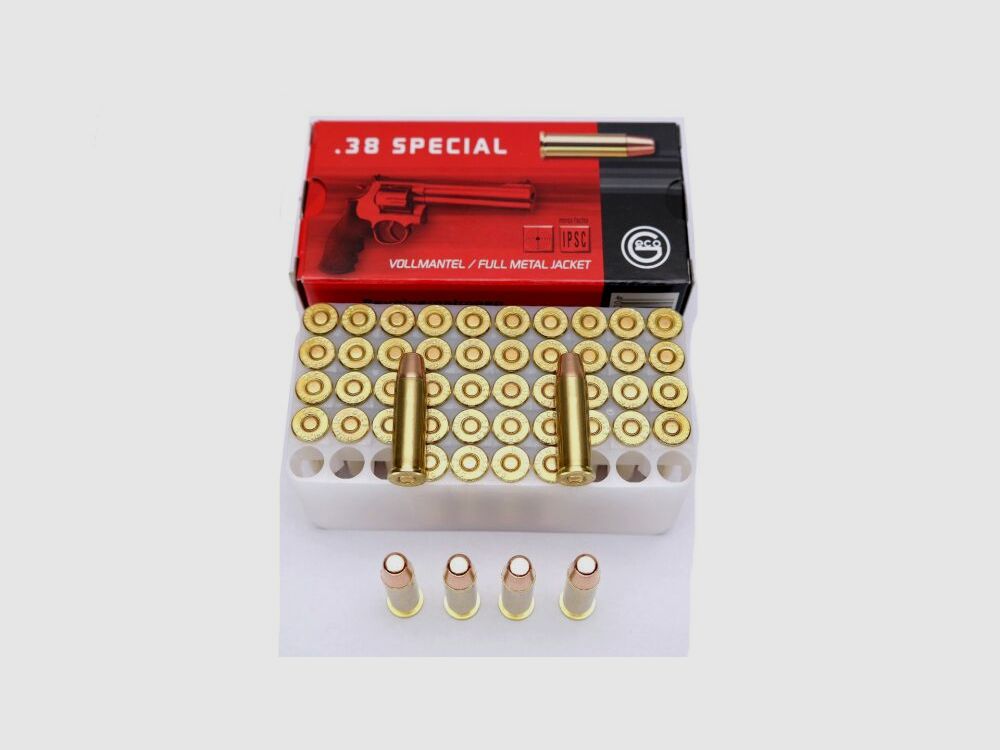 .38 Spécial 158grs. 10,2grammes FMJ Full Metal Jacket Tête plate DISPONIBLE IMMÉDIATEMENT - .38 Spécial