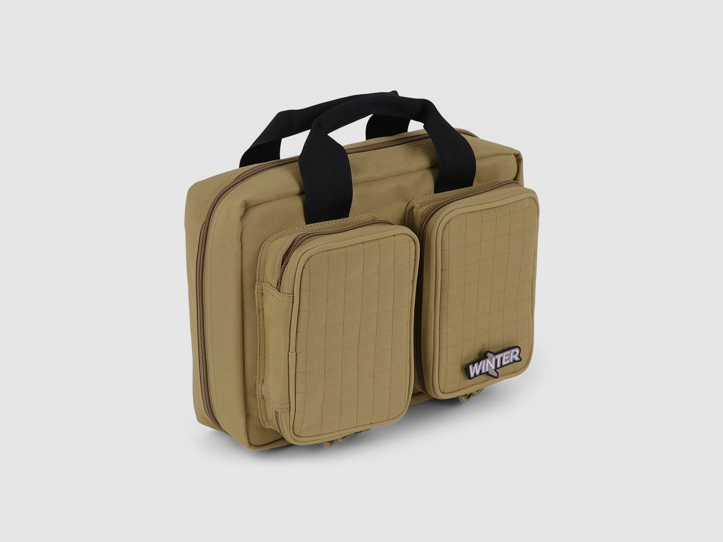 Winter Pistolentasche W8 für 2 Kurzwaffen – 8 Magazinhalter, 1000D, abschließbar (Dune)