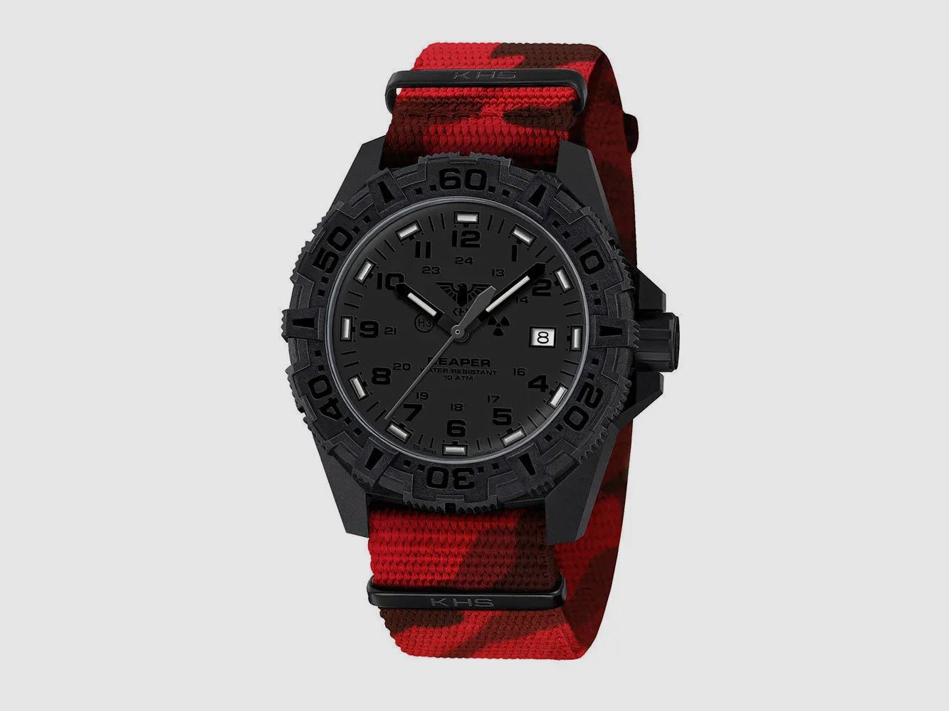 KHS KHS Uhr Reaper MK II XTAC Field Natoband rot camo
