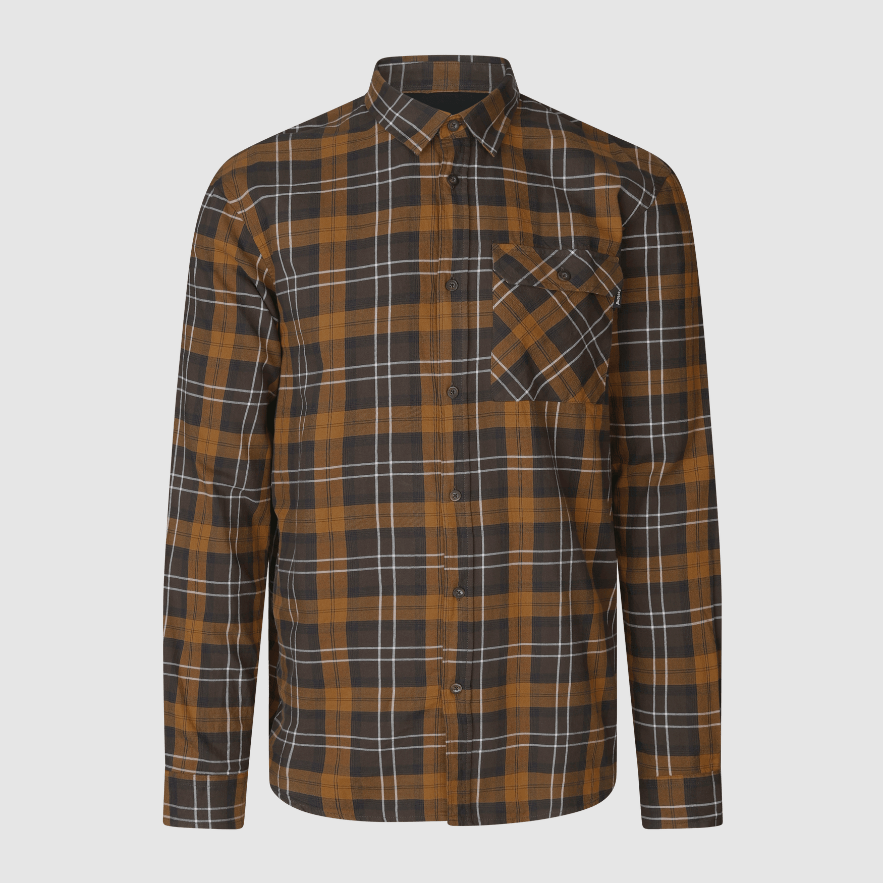 Seeland Glen Flanellen overhemd Heren Donkerbruin/Kameel Check XL