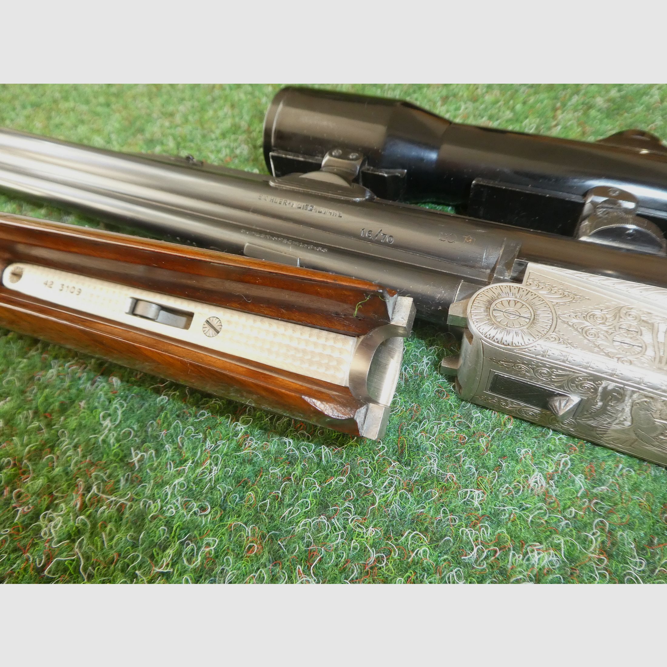 Bockbüchsflinte Waffen Esch Bonn 16/70 and 22 Hornet with Zeiss scope, image 14 of 20