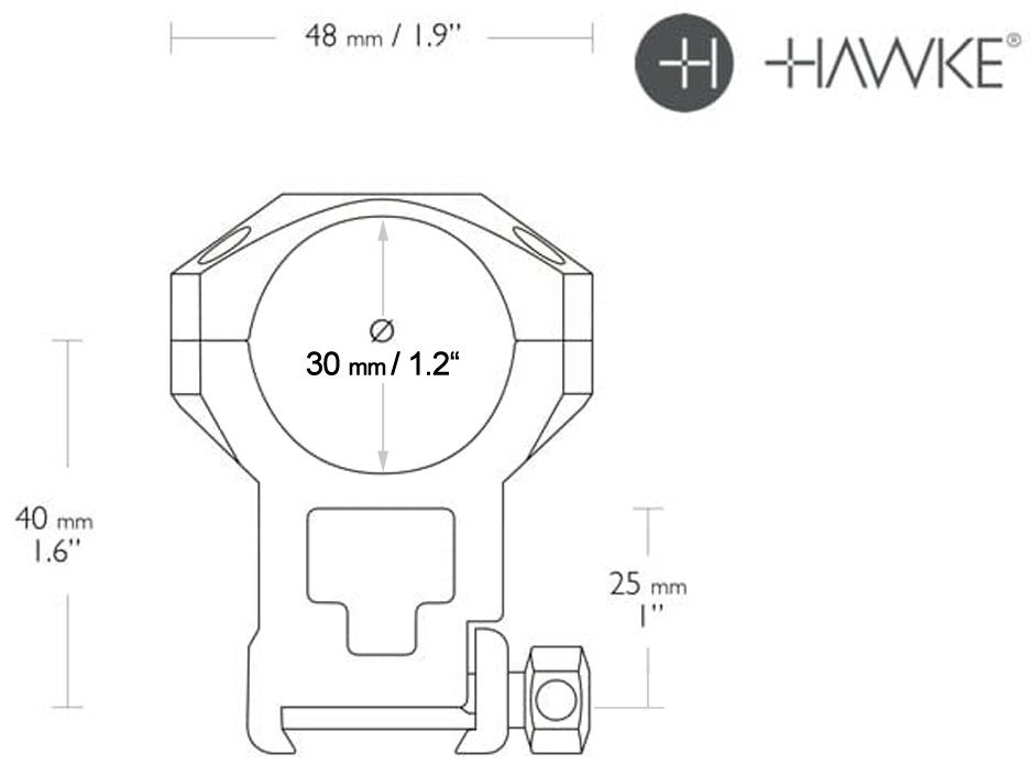 Hawke 24135 Cantilever Zielfernrohrmontage 30 mm BH40 mm für Picatinny in OVP