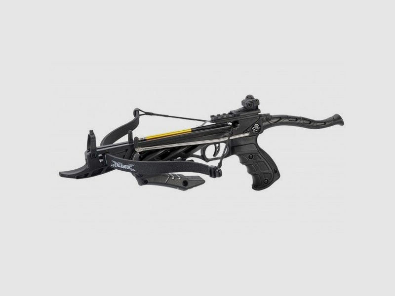 Pistolenarmbrust "ALLIGATOR I" Schwarz 80 lbs / 35kg mit Selbstspannmechanismus