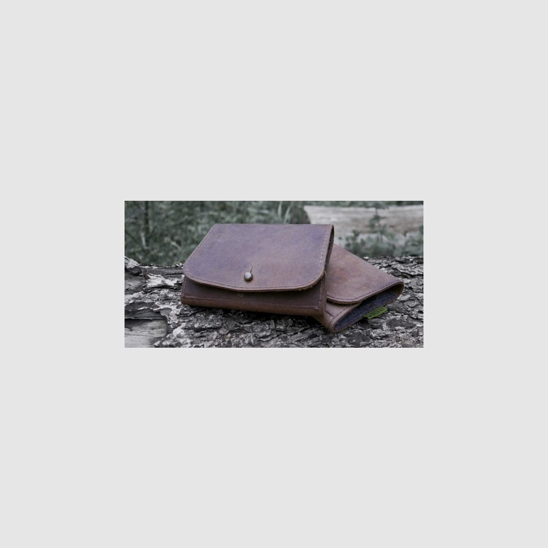 Forest owl rifle nubuck leather cartridge case