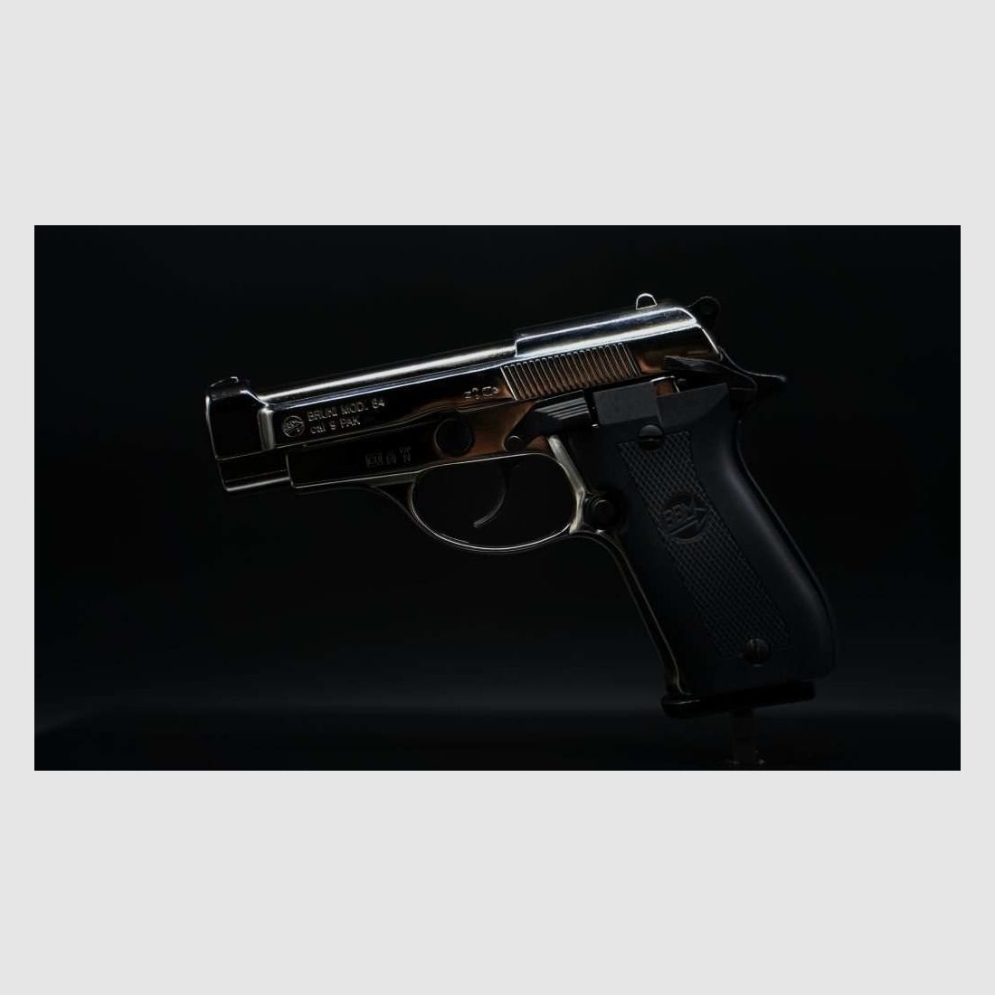 Bruni Pistola Beretta 85 Nickel cal.9mm a salve, immagine 3 di 3