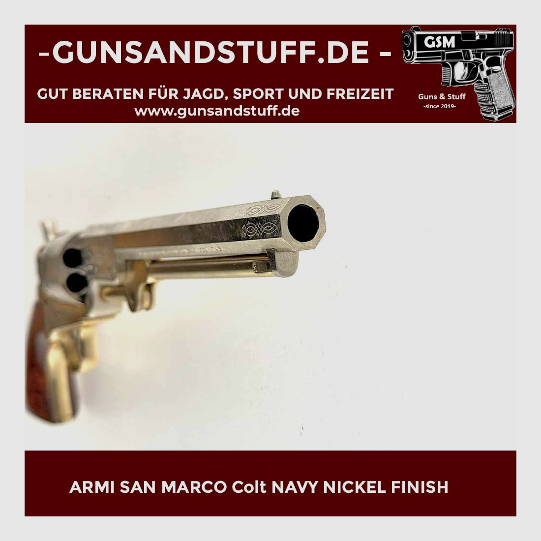 ARMI SAN MARCO COLT NAVY .44 (CZARNY PROCH) NIKLOWE WYKOŃCZENIE