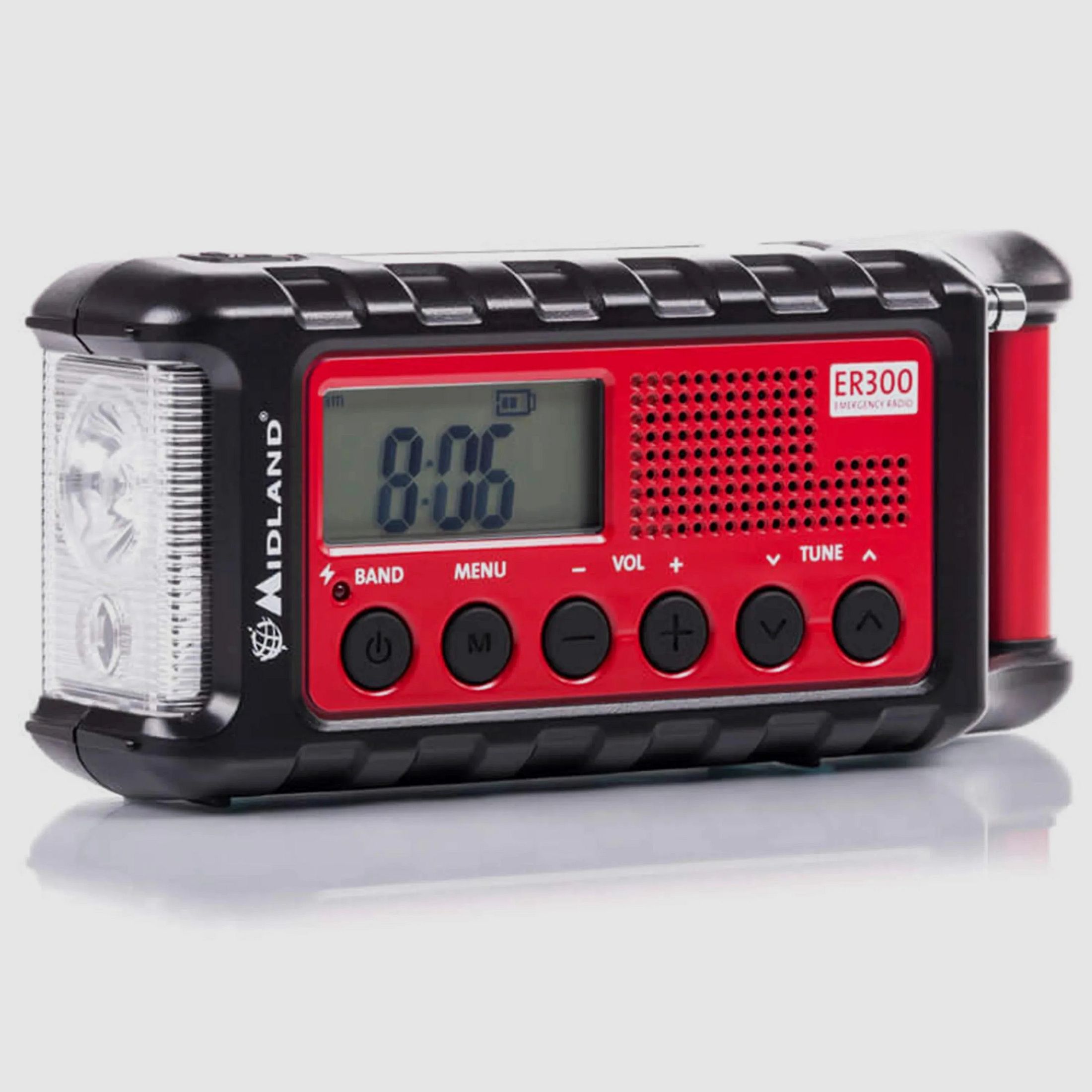 Radio de manivela Midland Outdoor ER 300 roja