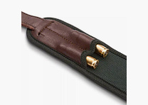 BLASER Gewehrriemen Extra breit: Neopren/Leder grün/braun m. 2 Patronenhalter