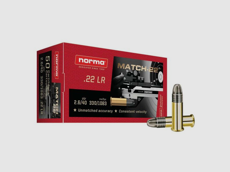 Norma Match-22 .22 LR (50 pièces)