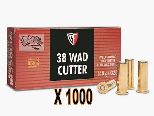 Fiocchi 38 spécial 148 grains Wad Cutter x1000