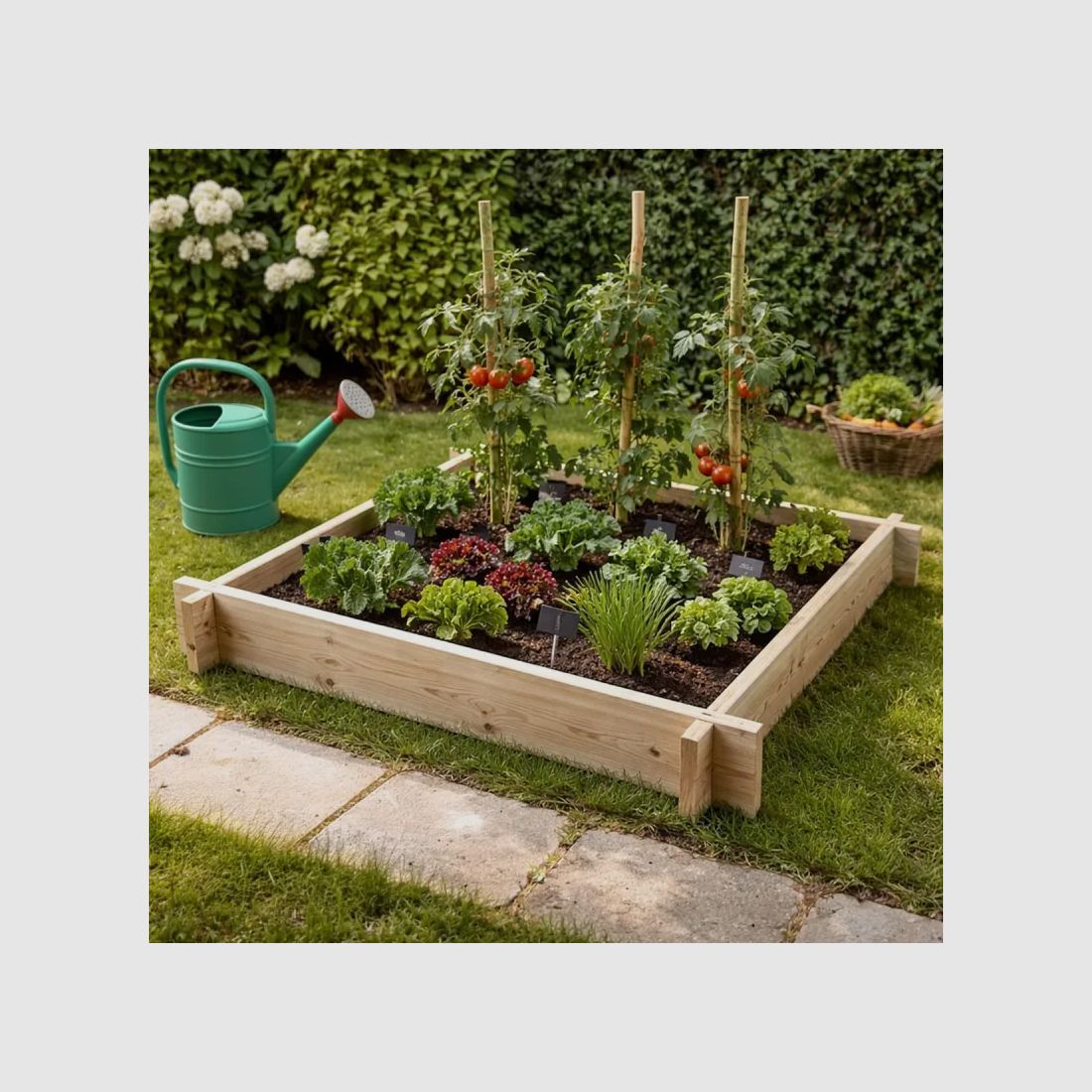 Lot de 3 carrés potager bois de sapin avec géotextile, image 8 sur 13