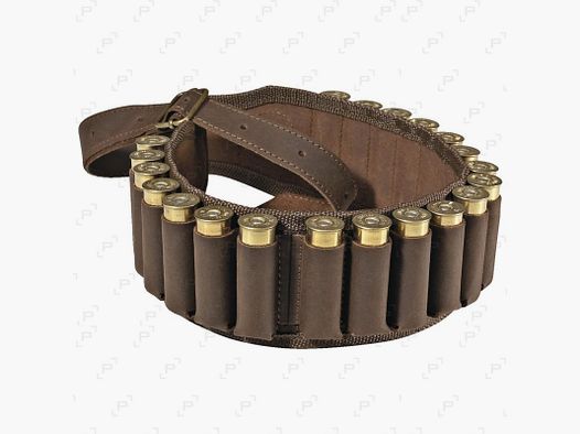 Patronengürtel aus gewachsenem Leder 20 Röhren Kal. 12 und 20