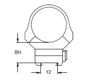 SSKII mount for 12 mm rail, internal dovetail SR Recknagel, image 2 of 4