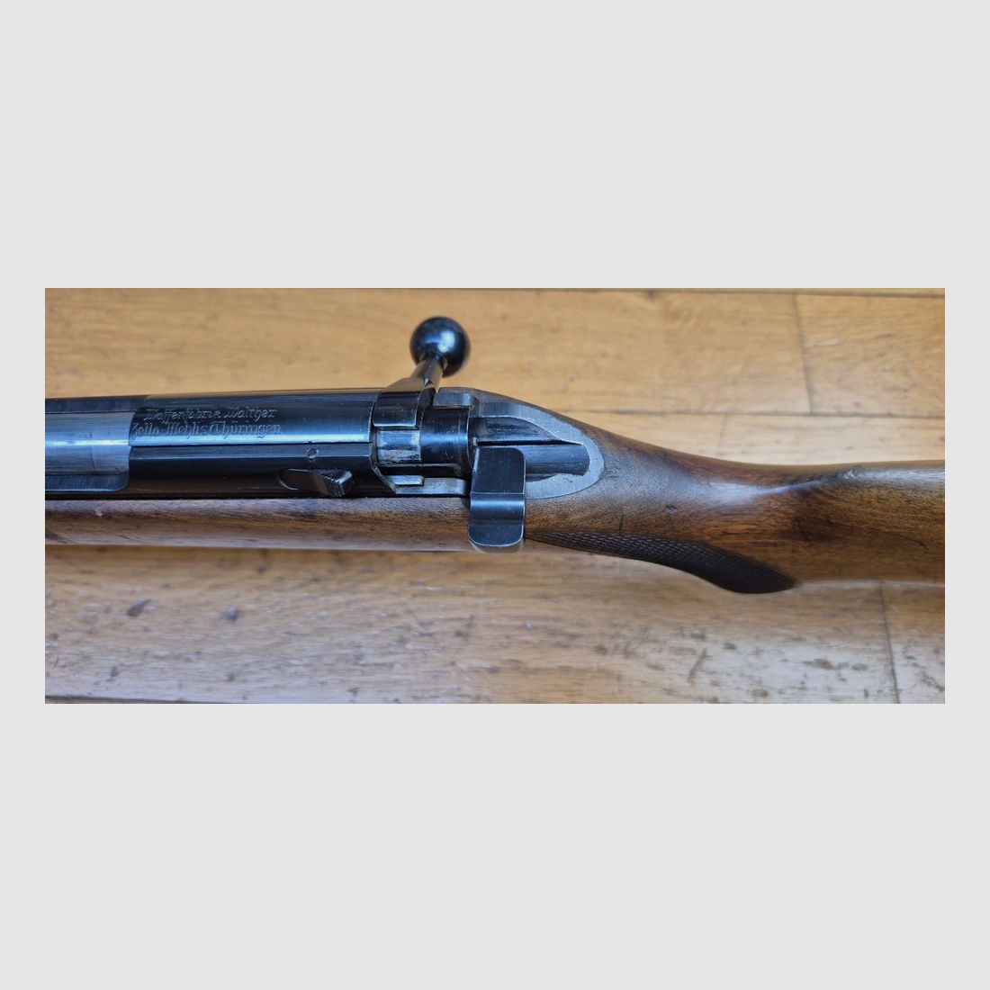 Sehr schöne Trainingsbüchse Walther Sport Modell V – Zeit des Dritten Reichs – Vor-Kriegswaffen 1937/1938 – Wahrscheinlich weniger als 38.000 Exemplare produziert – Holz in TBE++ – Ausgezeichnete Mechanik – Wunderschöner Lauf mit sehr schönen Zügen – TBE++, Bild 19 von 36