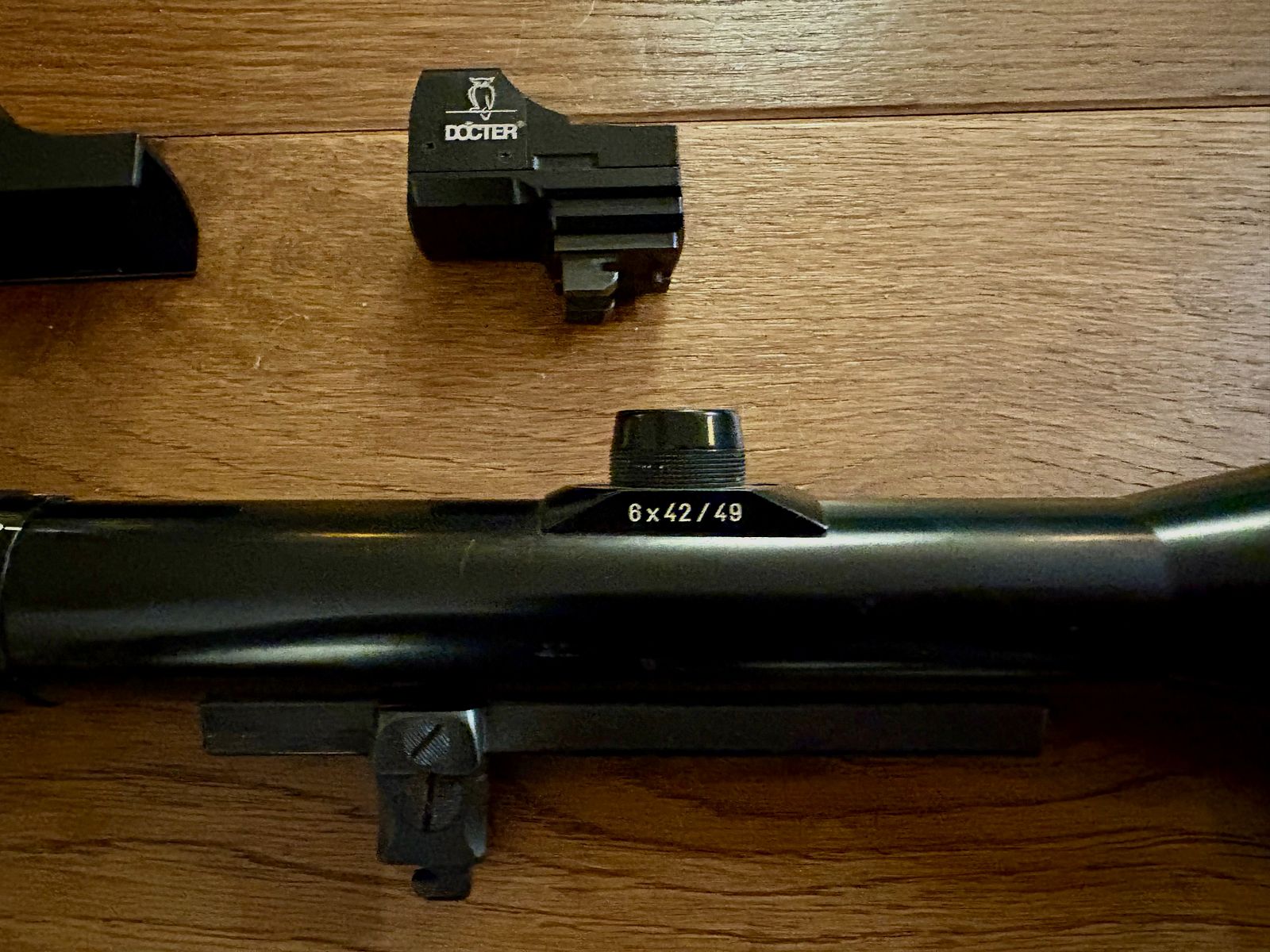 Mauser 98 caliber 7x64 with S&B 6x42 scope and Doctor red dot sight