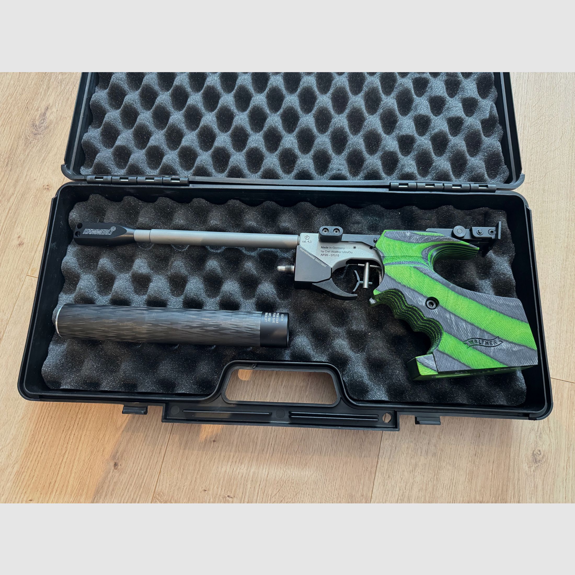 Hämmerli/Walther AP20 Pro Green Pepper Luftpistole – neuwertig + 4.500 Schuss RWS R10 Match
