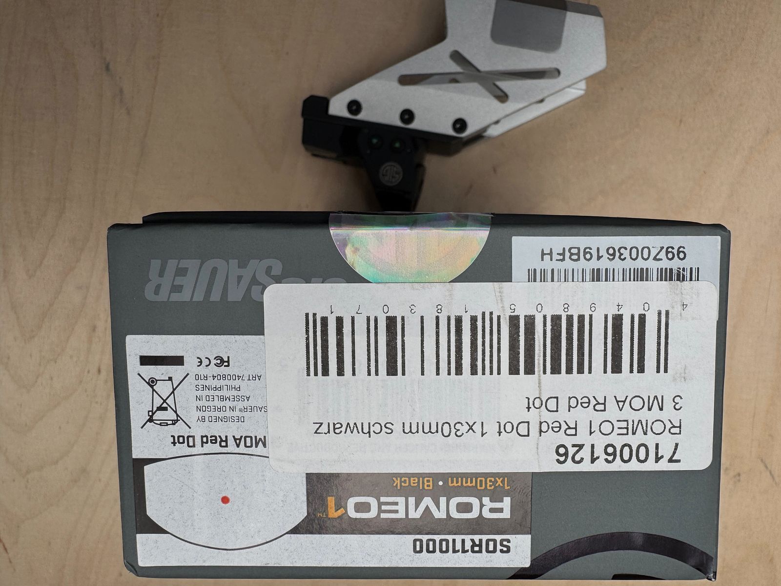 Visor de punto rojo X-Mount para la serie X de Sig Sauer fabricado en Alemania con Romeo1