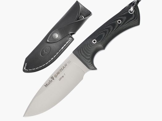 Muela Messer Gavilan schwarz mit Lederscheide