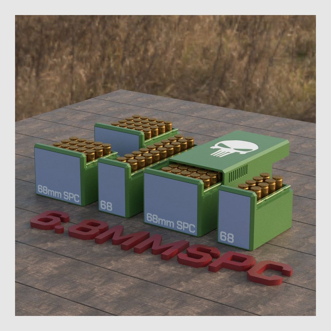 Filamelt Munitionsbox für 6.8 mm Remington SPC – 50 Schuss