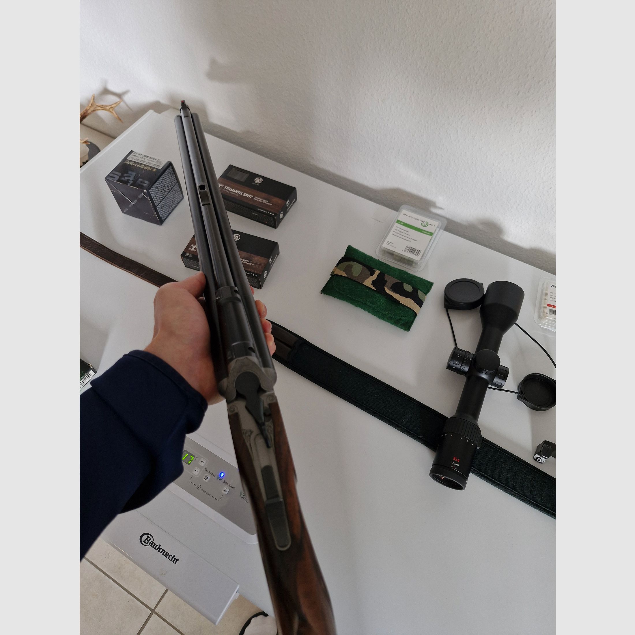 Bockdrilling / Doppelbüchsdrilling Blaser D99 Duo Luxus - Paquete completo con ZF, montaje en silla, munición y mucho más.