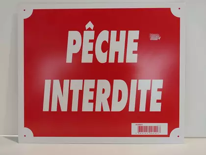 Panneau aluminium peche interdite
