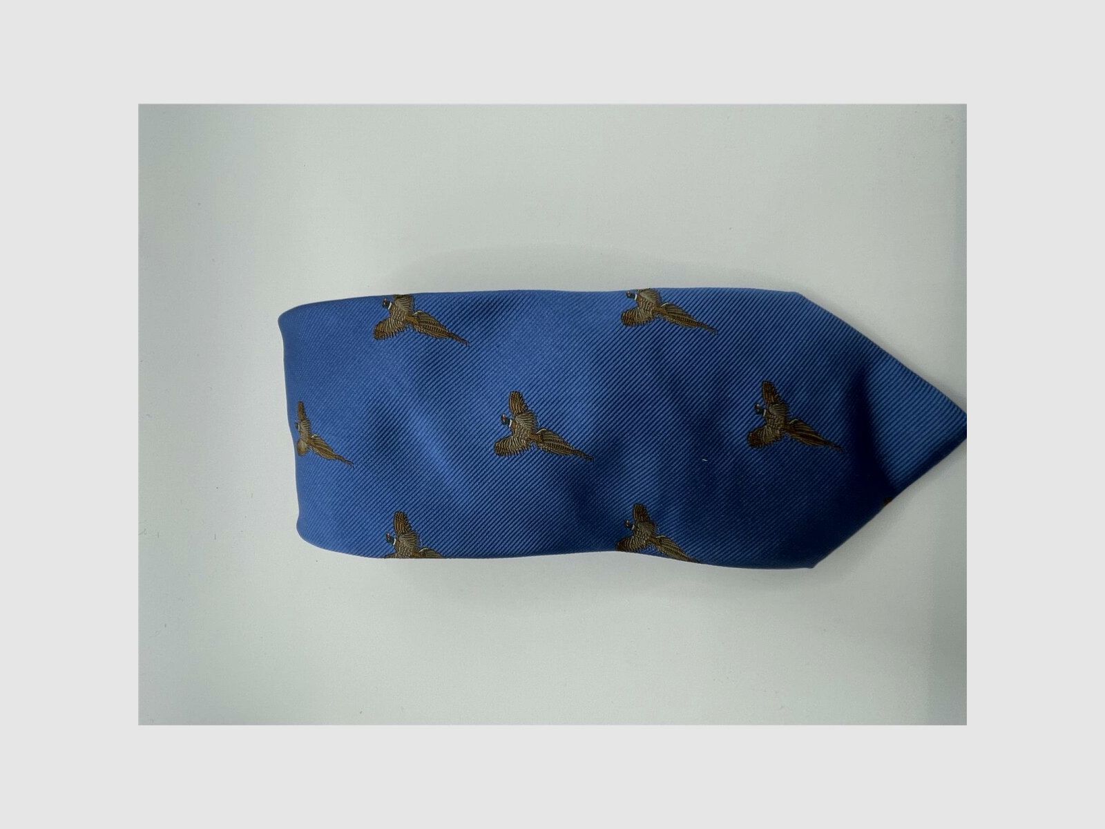 Robert Keyte cravatta 100% seta azzurro chiaro motivo pavone del cielo