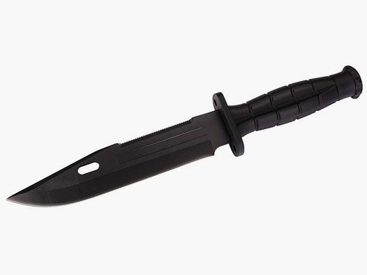 Coltello da cintura HERBERTZ, nero, punta a goccia, lama seghettata, manico in plastica, fodero in plastica
