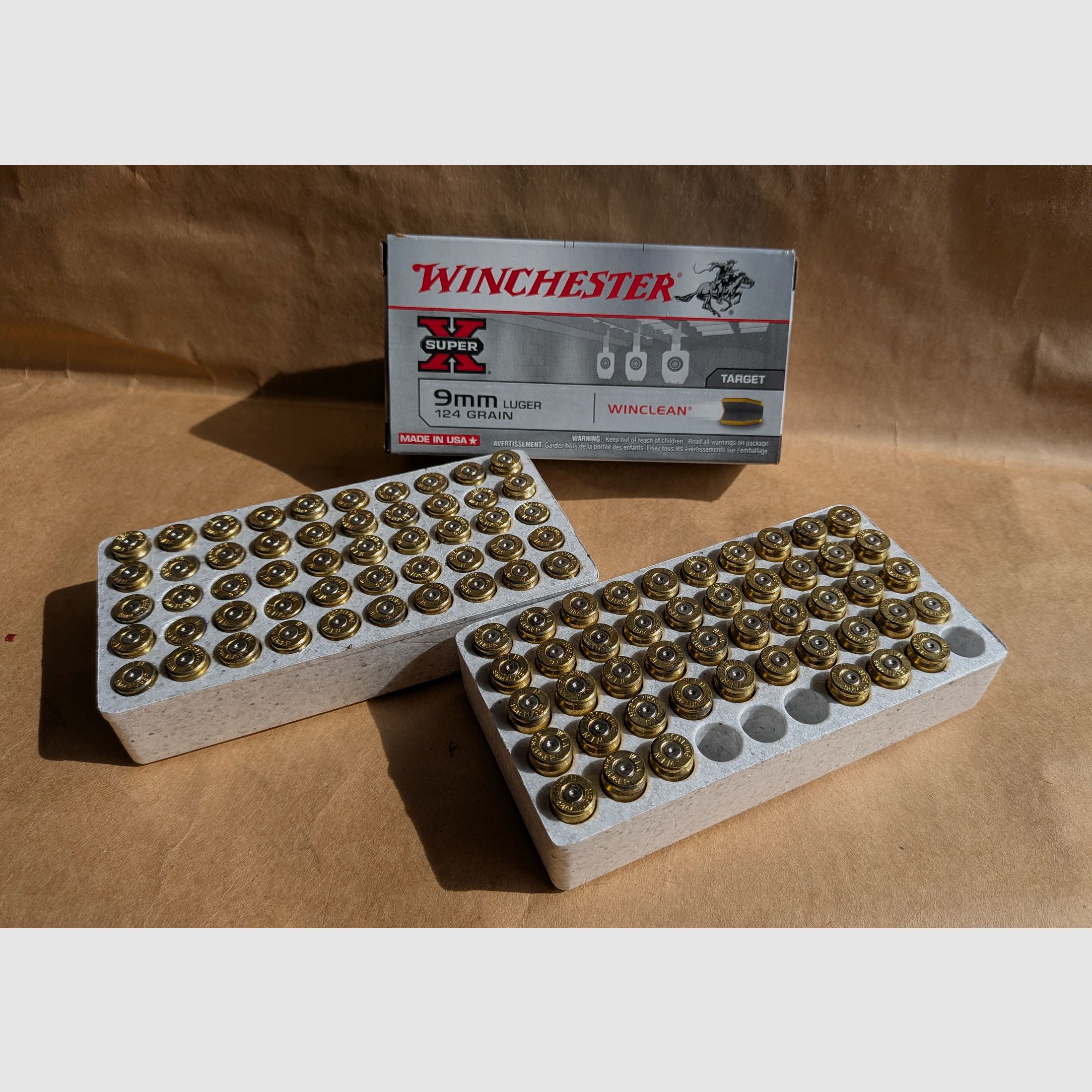 Hülsen 9mm Luger Winchester WINCLEAN 9x19 mm °°°°°°°°°°°°°°°°°°°°°°°°°°°°°° 