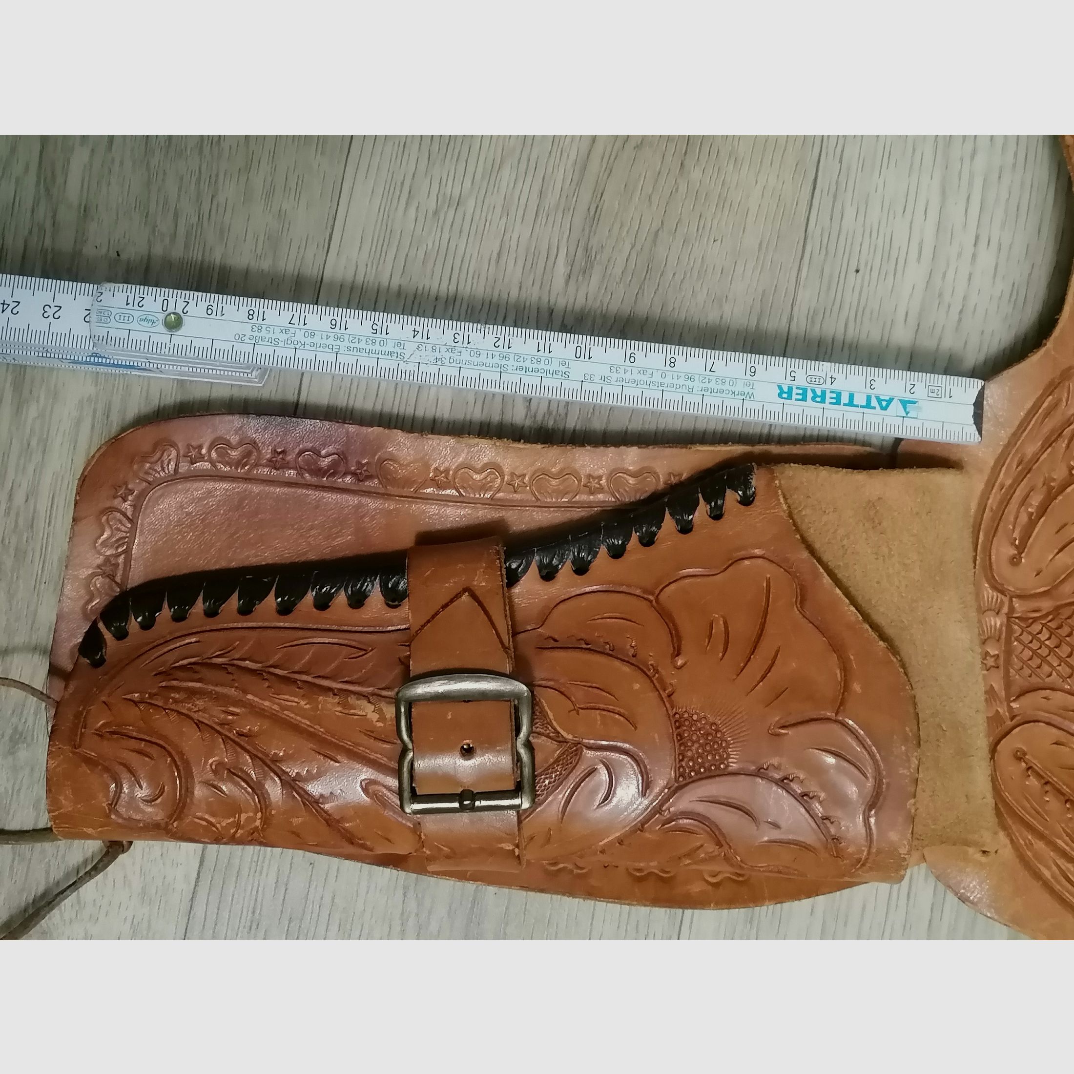 Western Revolver Gürtel Echt Leder