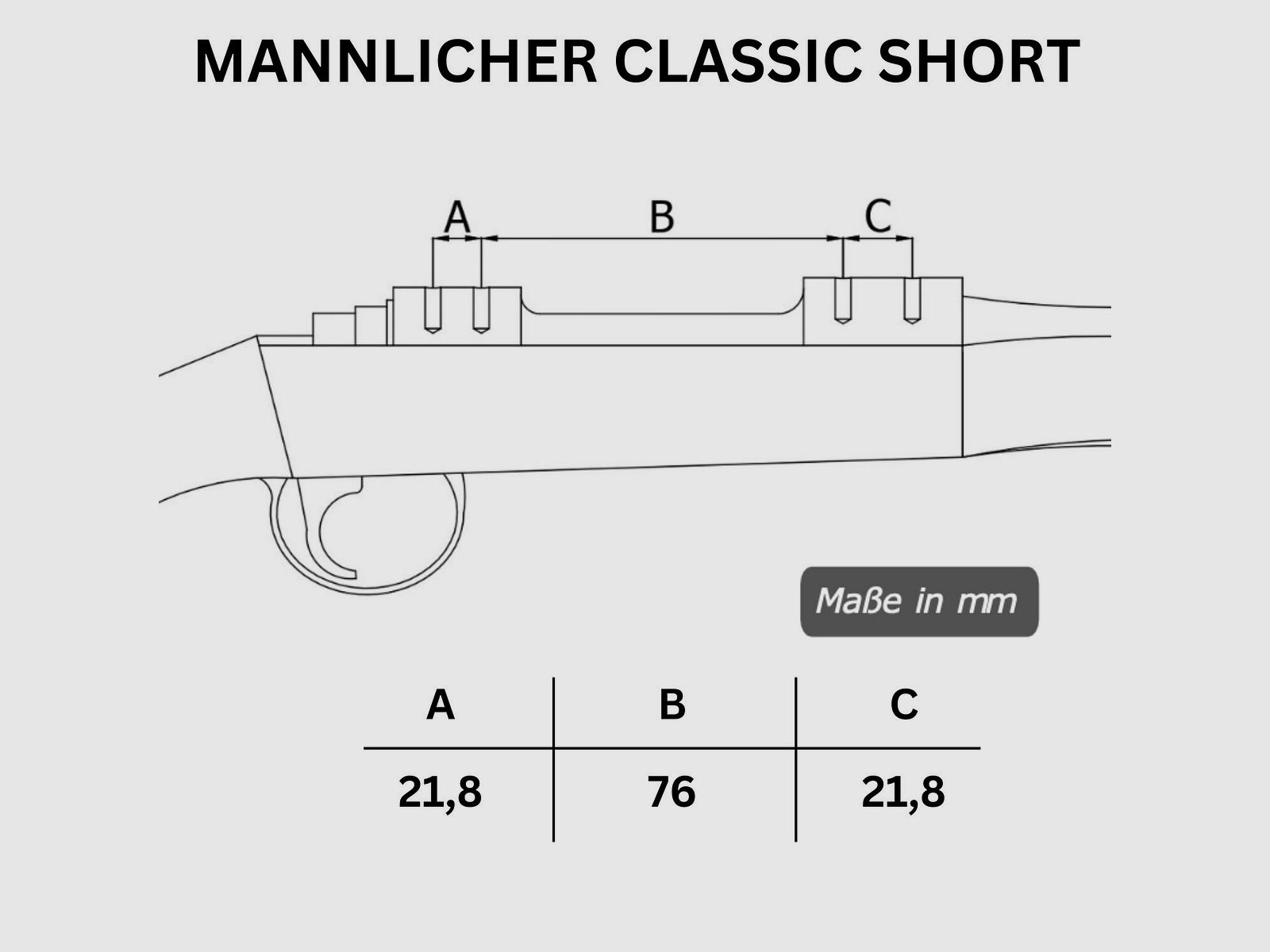 Rifle Doc Picatinny Weaver STAHL Schiene STEYR MANNLICHER CLASSIC Leicht bzw. SA (Short Action) | | PRO HUNTER | EXPORT | SM12 | CL II