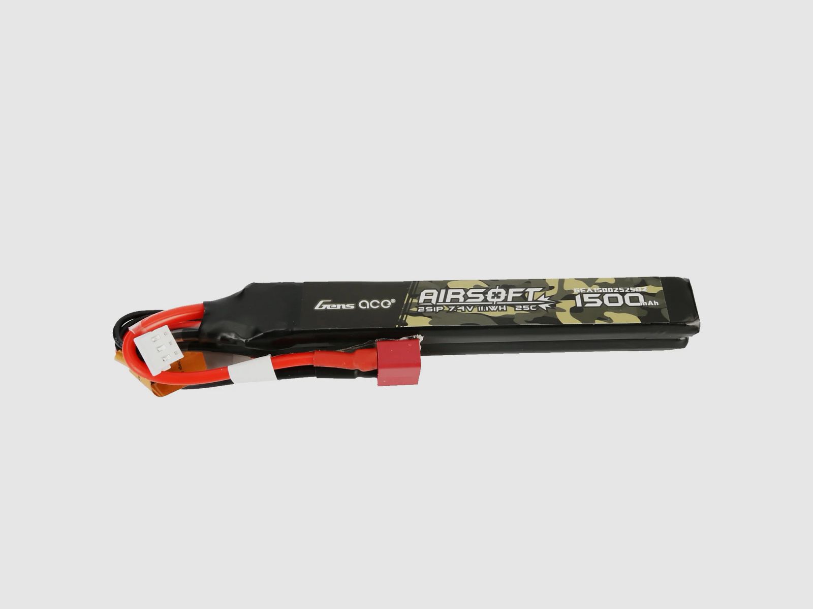 Gens Ace 25C 1500mAh 2S1P 7.4V Nunchuck 2x LiPo-Akku mit T-Stecker