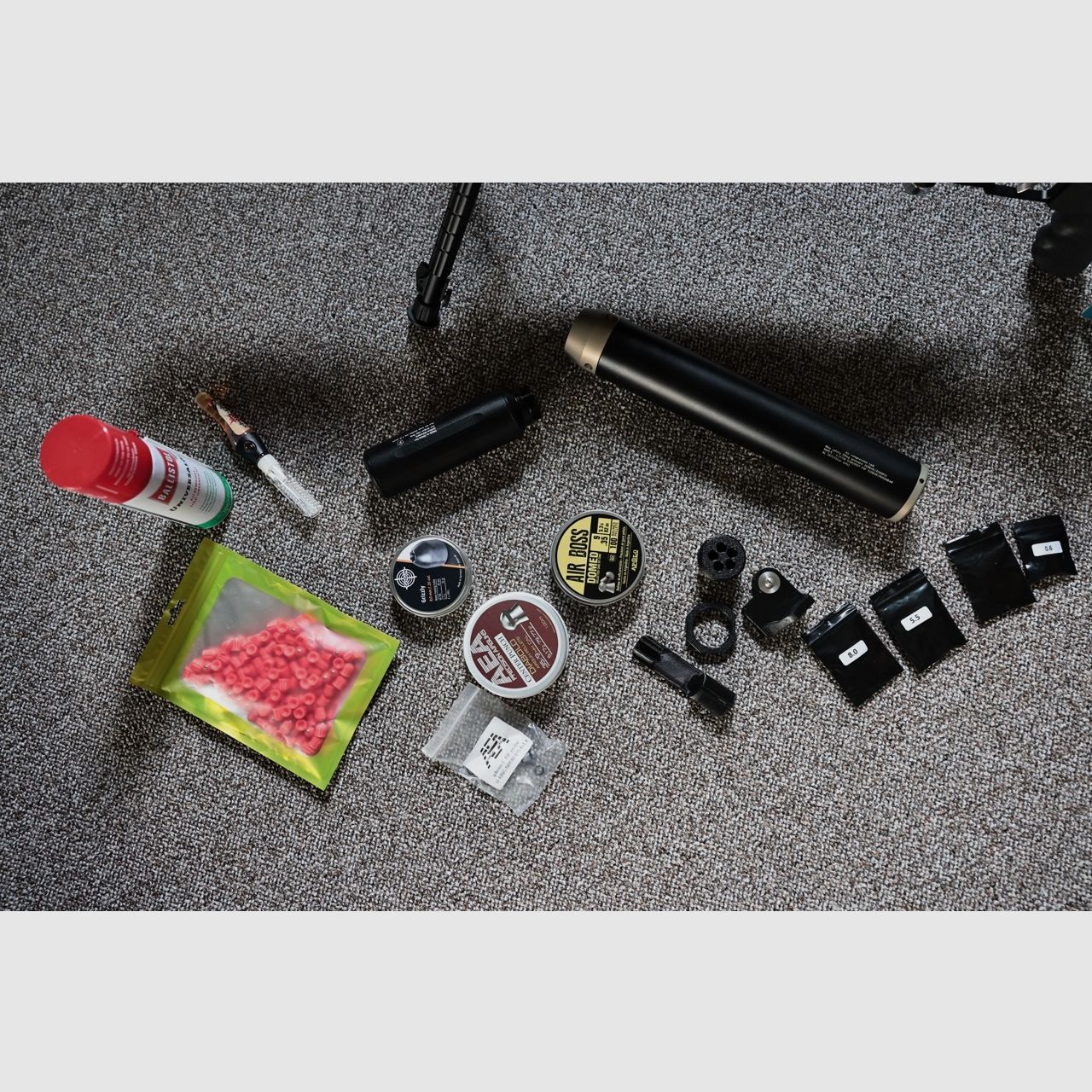 Compleet pakket: AEA HP MAX MK2 + Tanks, Bipod, Geluidsdemper & Munitie (alles ongebruikt)