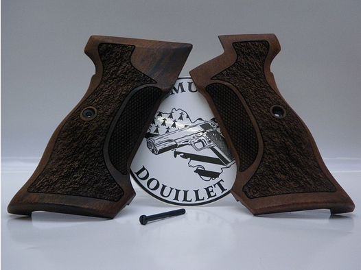 Plaquettes bois quadrillées et texturées pistolet SIG P210 sans grenadière