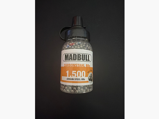 MADBULL Carbonstahl BBs – 4,5 mm (.177) Airgun-Stahlrundkugeln 1500stk
