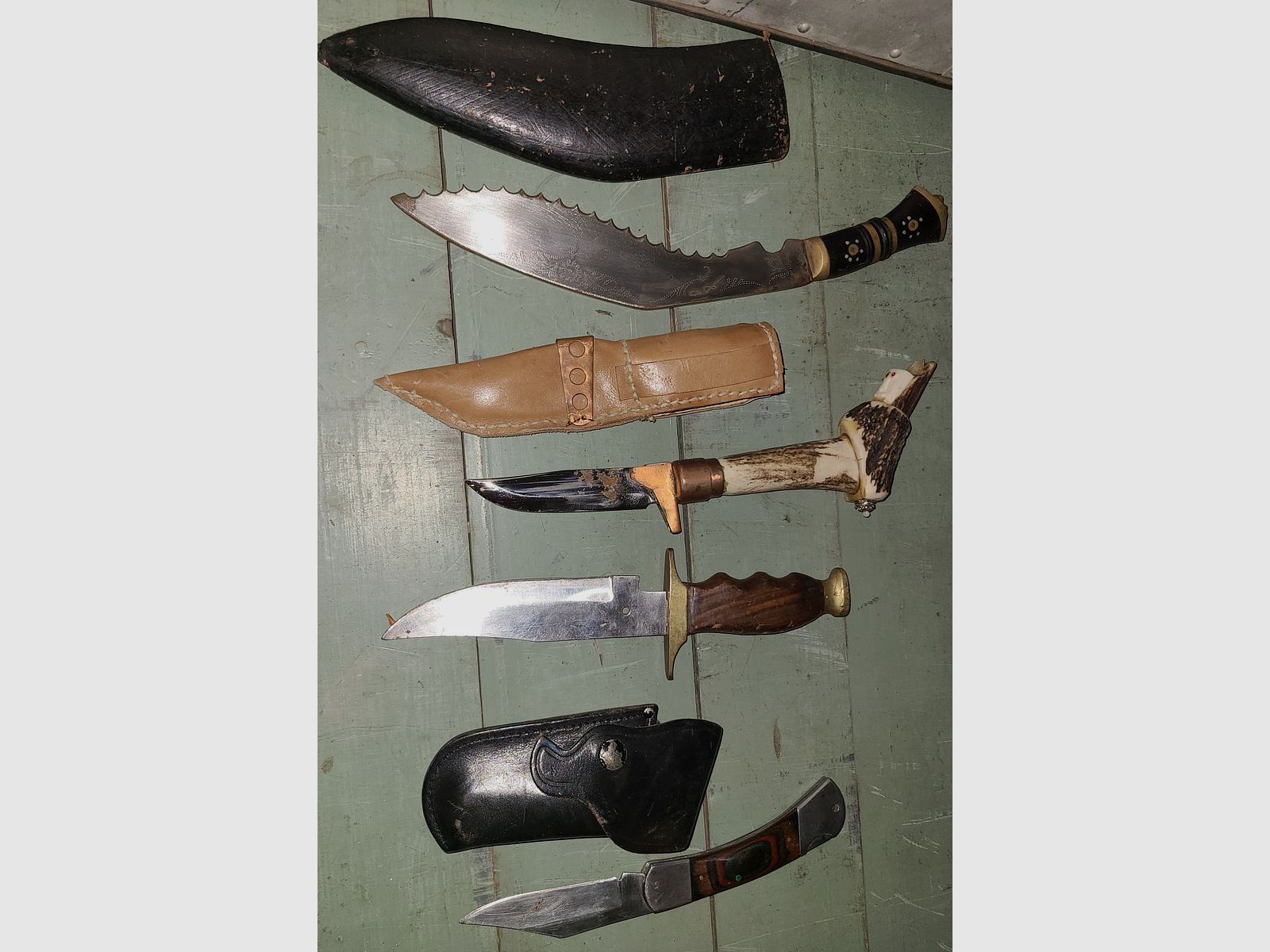 KNIFE LETTER OPENER COLLECTION LIQUIDATION GDR VEB GDR HUNTING DECO BLADES HORN ANTLER COPPER
