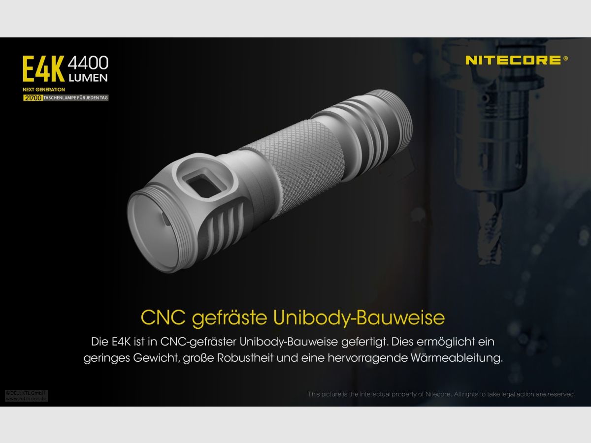 Nitecore E4K flashlight E4K 4400 lumens