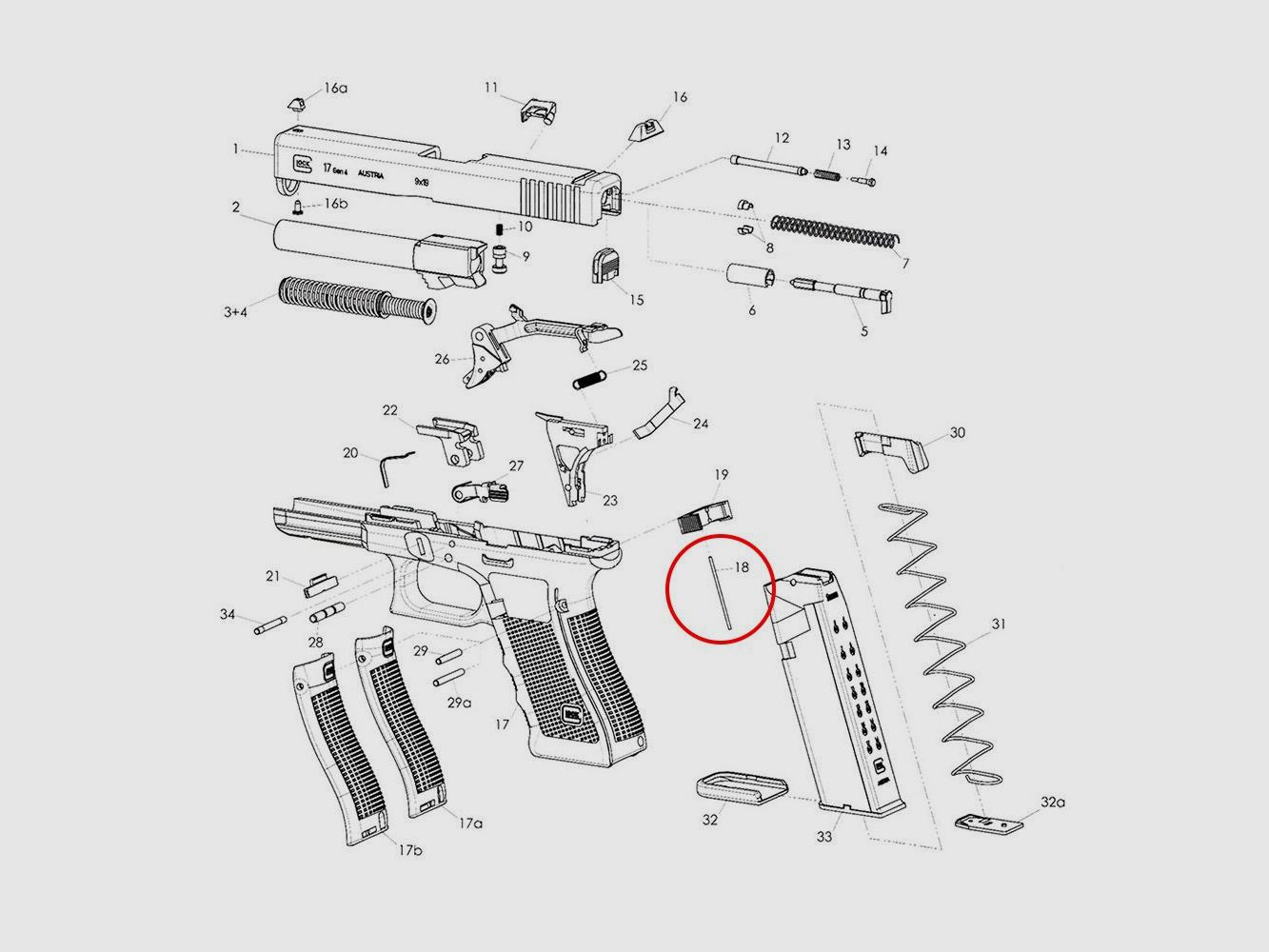 Eemann Tech magazine catch spring for GLOCK, image 2 of 3