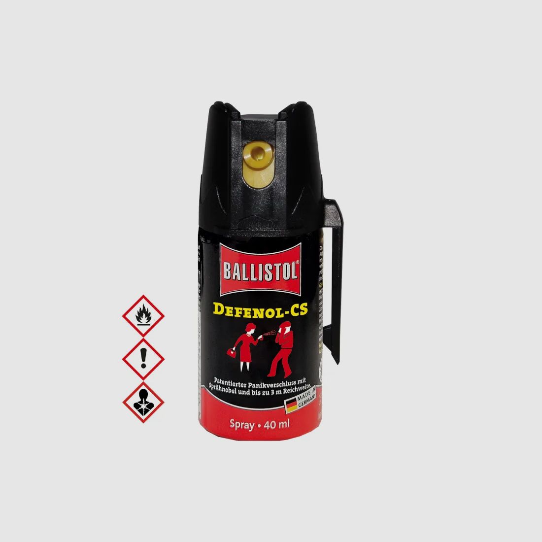 Defenol CS tear gas defense spray "KO", BKA approval, protective cap, 40ml