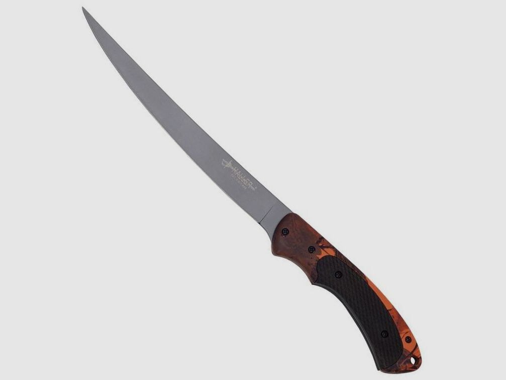Filetiermesser Griff orange/camo