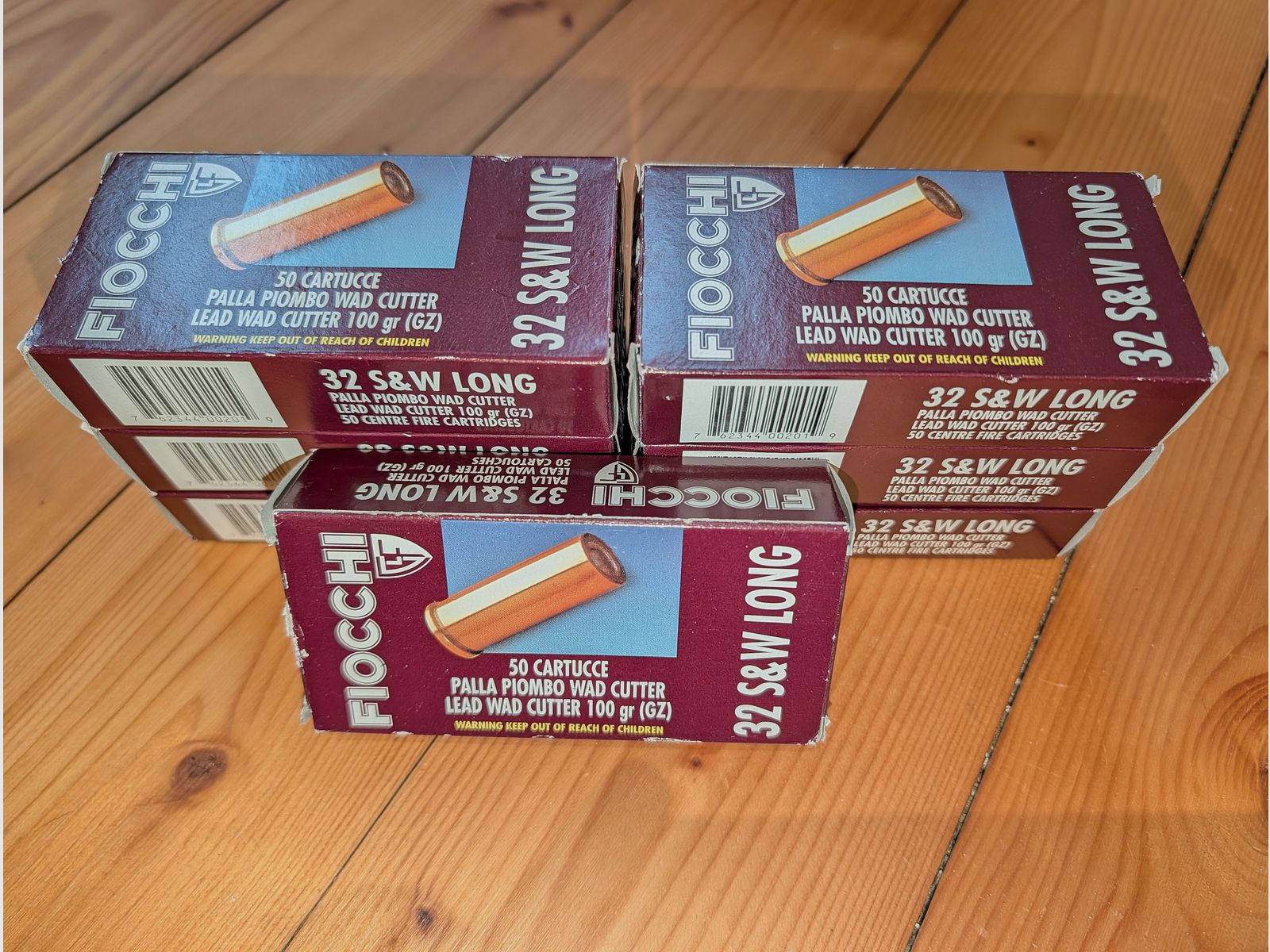 6.5 boxes Fiocci .32 S&W Long WAD Cutter