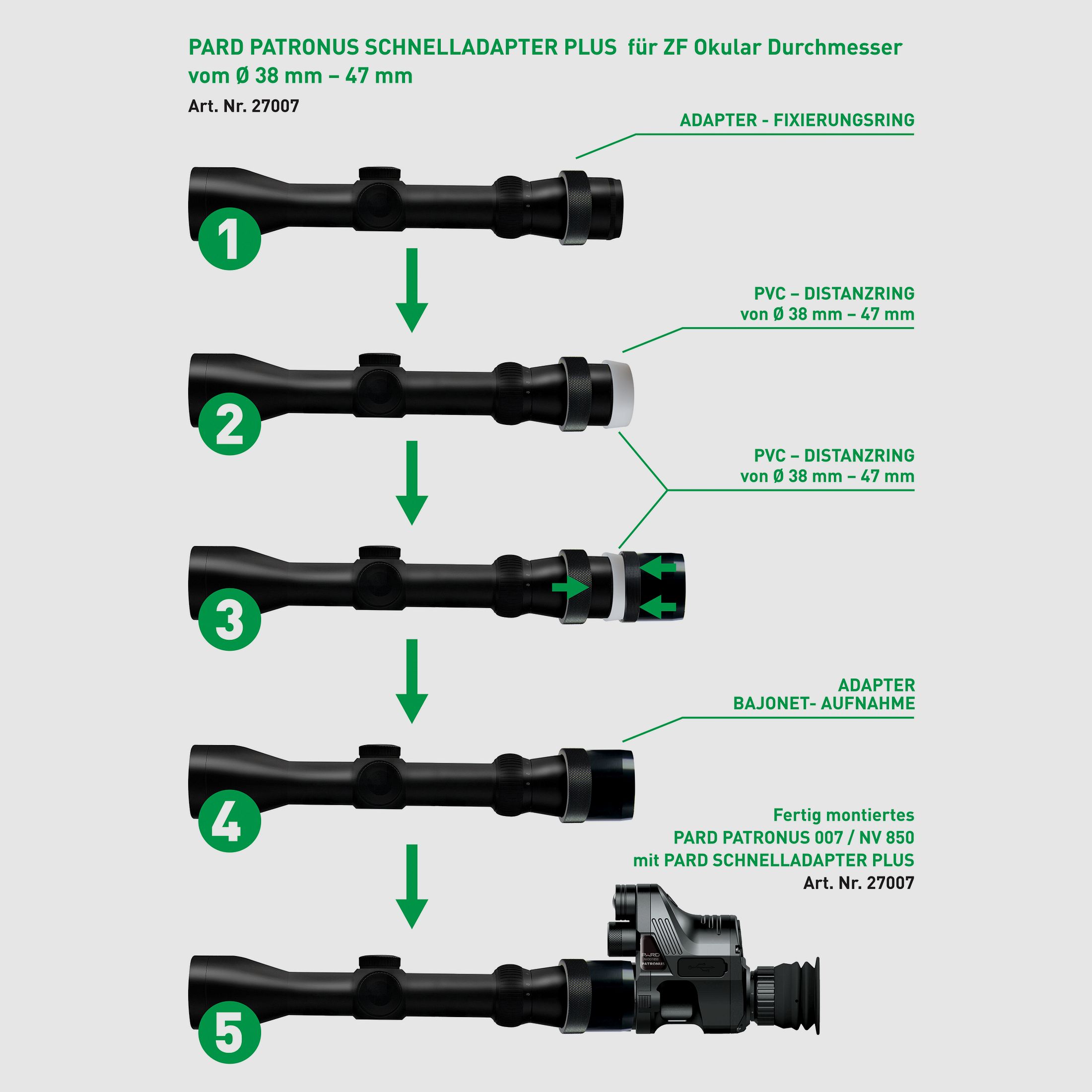 Universal Klemmadapter Uni Speed 3 Adapter PARD - Patronus 35,2-47mm