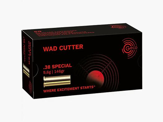 MUNITION GECO 38 SPECIAL WAD CUTTER 146GR X50